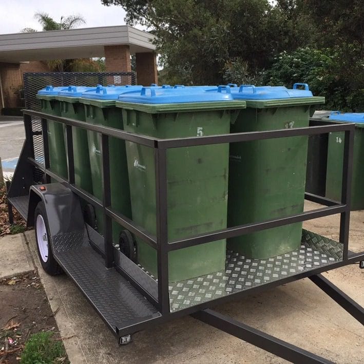 Event Rubbish Removal Trailer - 8 Bin